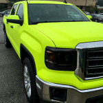 Highlighter yellow truck
