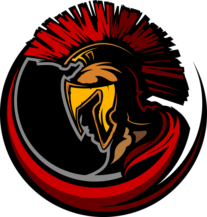Graphic Trojan or Spartan Vector Mascot with Headdress